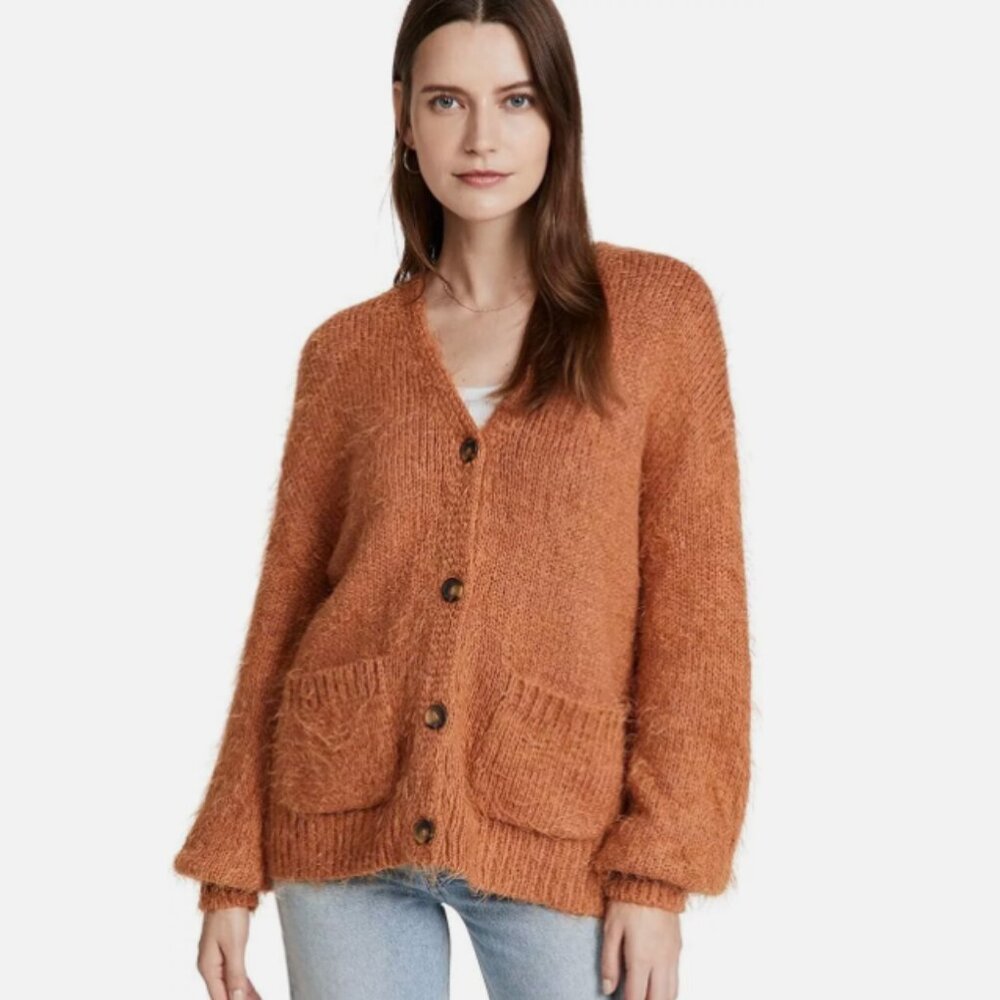 Free People Nevermind Cider Burnt Orange Cardigan